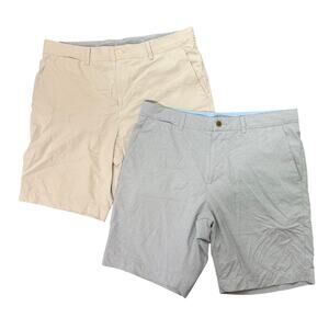 B Draddy Men's Golf Shorts Bundle Gray Beige Sz 32 Sporty Preppy Performance